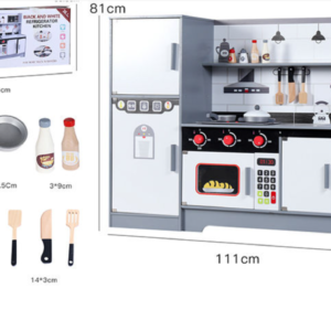 Children's Interactive Wooden Play Kitchen Set