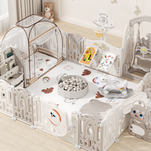 Children's Indoor Home Baby Playground, complete with a slide, tent, and swing