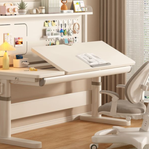 Adjustable Height Wooden Children's Study Desk and Chair Set