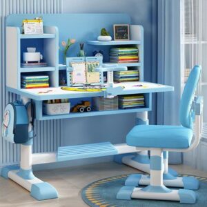 80cm Desk and Chair Set with Reading Rack and Posture Corrector