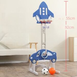 Basketball Hoop, Soccer Goal and Ring Toss Game 3-in-1 Kids Sports Playset